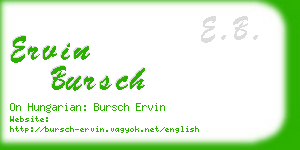 ervin bursch business card